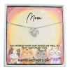 Personalized Mother's Day Necklace - Cat Lovers' Keepsake with Sterling Silver Pendant & Heartfelt Message Card - Image 1