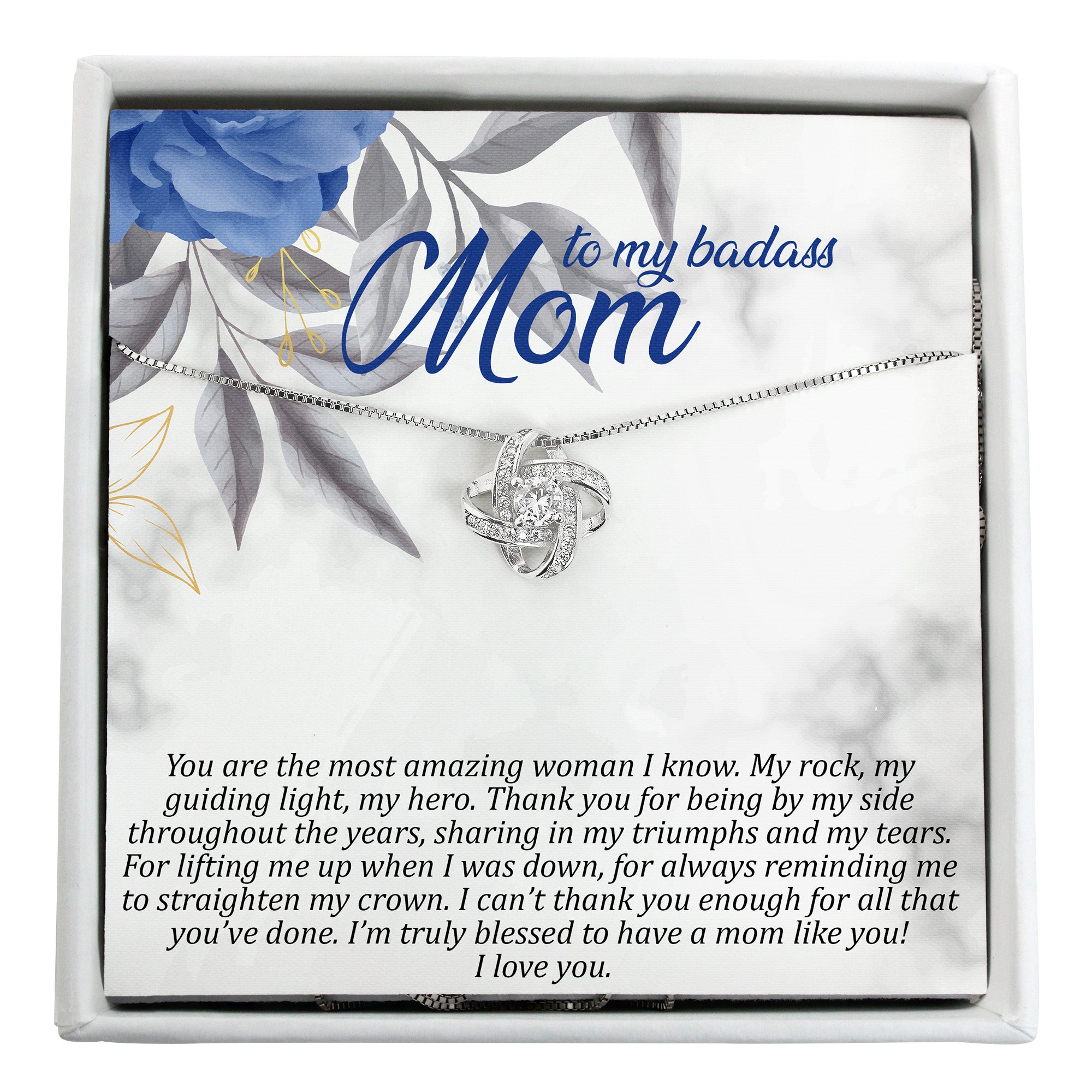 Personalized "To My Badass Mom" Necklace with Heartfelt Message Card - Perfect Mother’s Day or Birthday Gift - Image 1