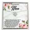 Personalized Mom Necklace with Message Card - Elegant Silver Knot Design for Heartfelt Mother's Gift - Image 1