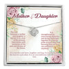 Personalized Mother & Daughter Necklace with Heartfelt Message Card - Customizable Silver Knot Pendant for Meaningful Gift Giving - Image 1