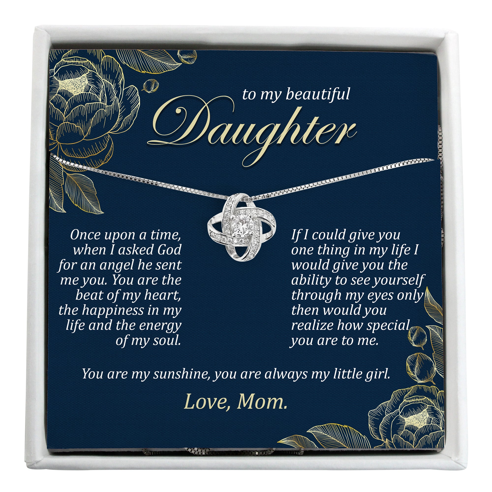 Personalized Mother-Daughter Necklace with Heartfelt Message Card - Perfect for Birthday, Graduation, or Just Because - Image 1