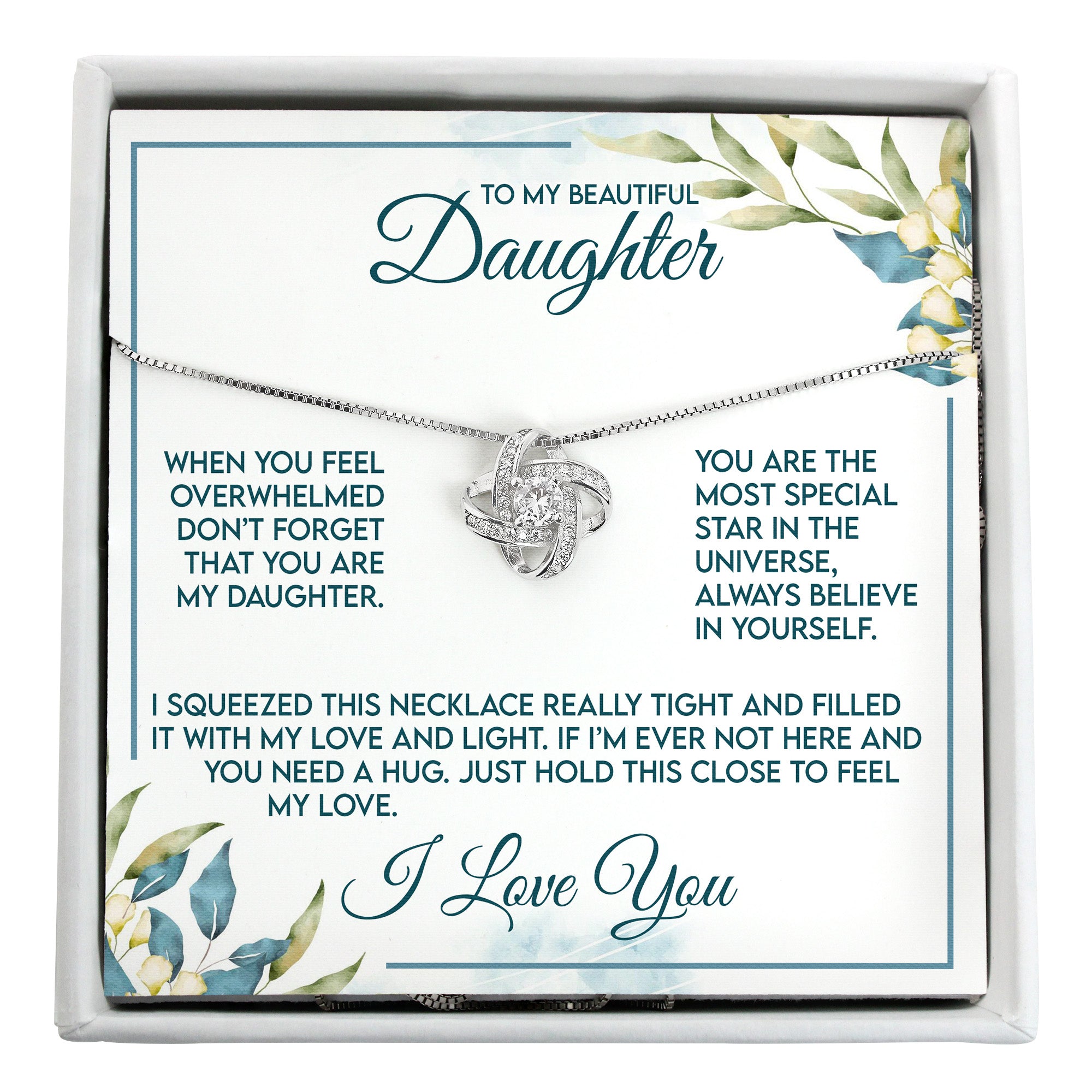 Personalized Daughter Necklace with Heartfelt Message Card - Perfect Gift for Birthdays, Graduations, and Special Occasions - Image 1