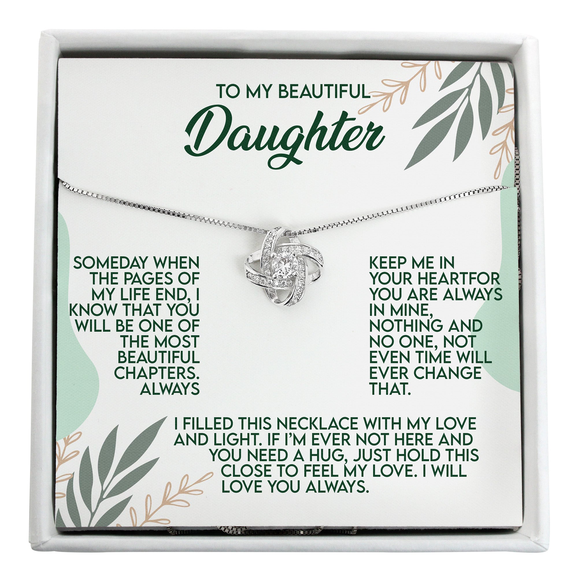 Personalized Sterling Silver Necklace with Heartfelt Message Card for Daughter - Unique Gift of Love and Connection - Image 1