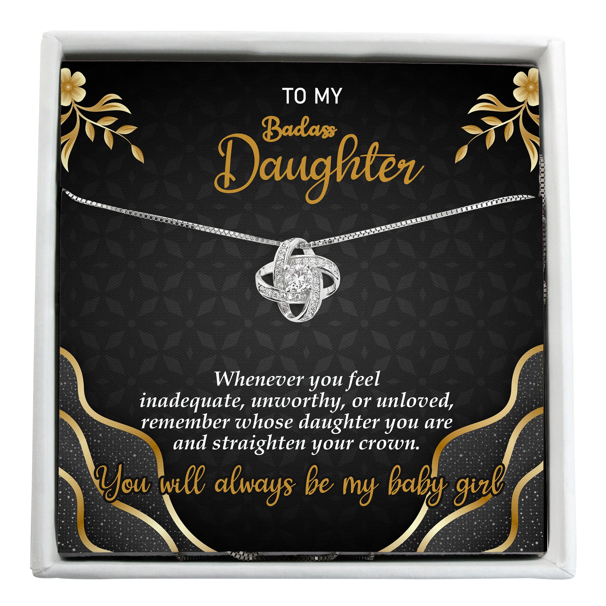 Personalized Message Card Necklace for Daughters – Handcrafted Sterling Silver, Heartfelt Gift for Strong & Empowered Women - Image 1