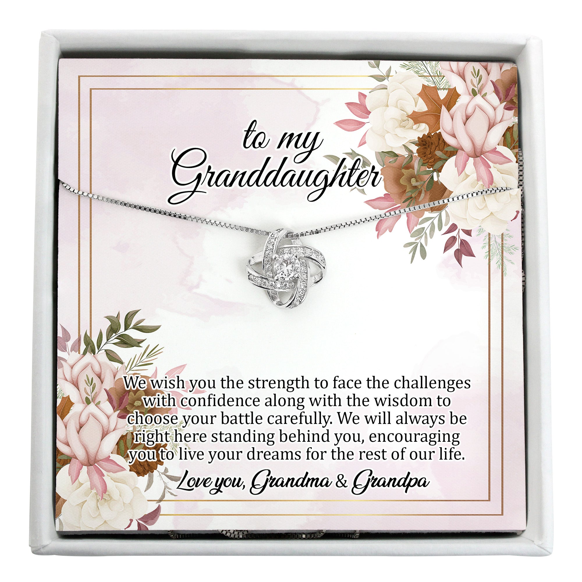 Customizable "To My Granddaughter" Necklace with Message Card - Perfect Sentimental Gift from Grandma & Grandpa - Image 1