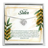 Personalized Sister Necklace with Message Card – Handcrafted Sterling Silver Knot Pendant for Special Occasions - Image 1