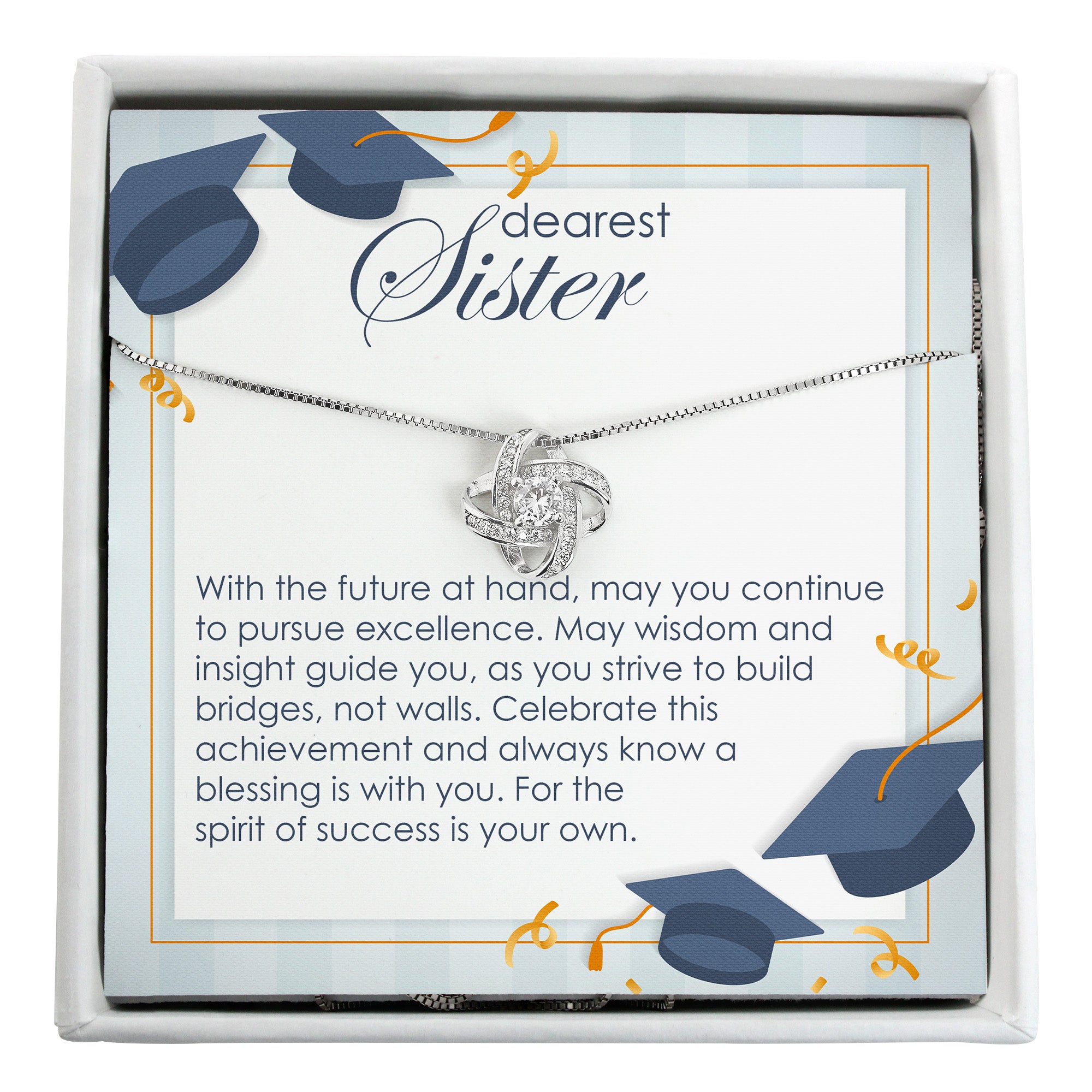 Elegant Personalized Sister Necklace with Message Card - Perfect Graduation or Special Occasion Gift - Image 1