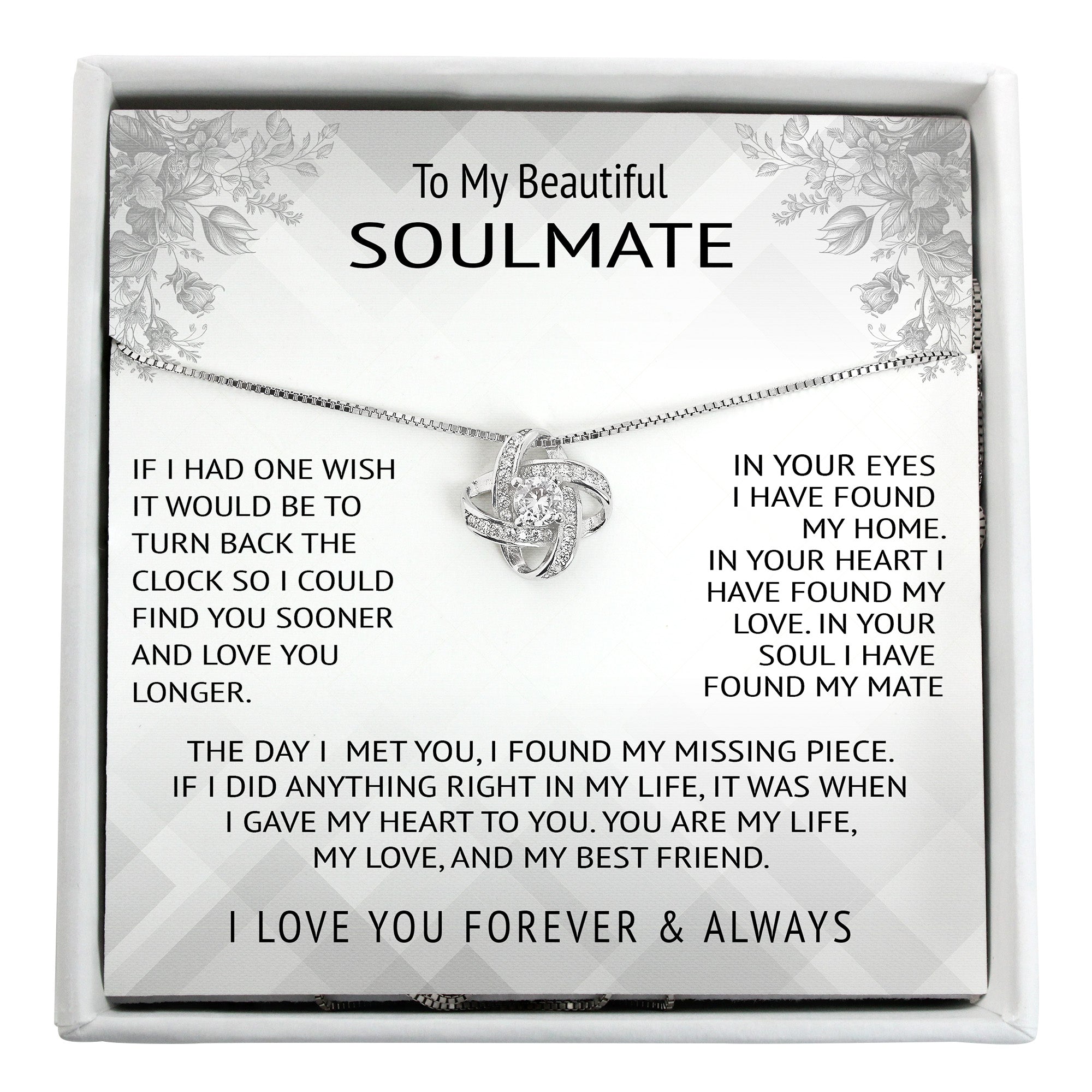 Exquisite Personalized Soulmate Necklace with Heartfelt Message Card - Perfect Gift for Anniversaries & Special Occasions - Image 1