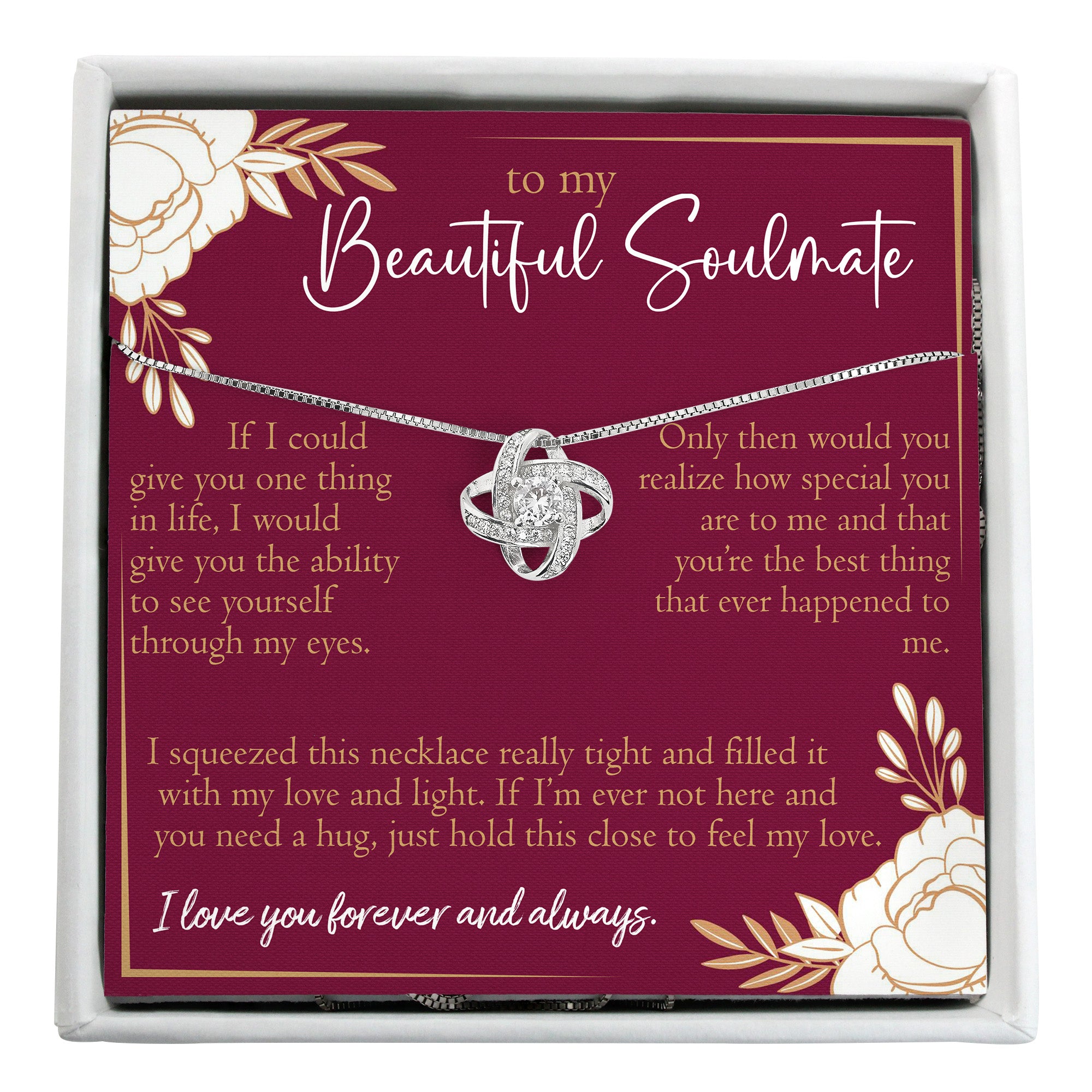"Personalized Sterling Silver Soulmate Necklace Gift Set with Heartfelt Message Card - Perfect for Anniversaries, Birthdays, and Special Occasions" - Image 1
