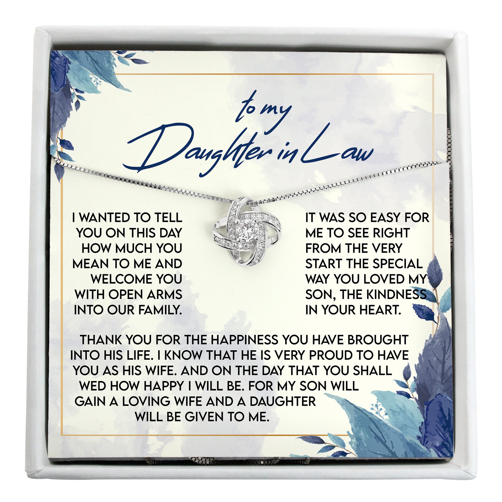 Personalized Daughter-in-Law Necklace with Heartfelt Message Card - Elegant Gift Box, Custom Jewelry for Wedding or Special Occasion - Image 1