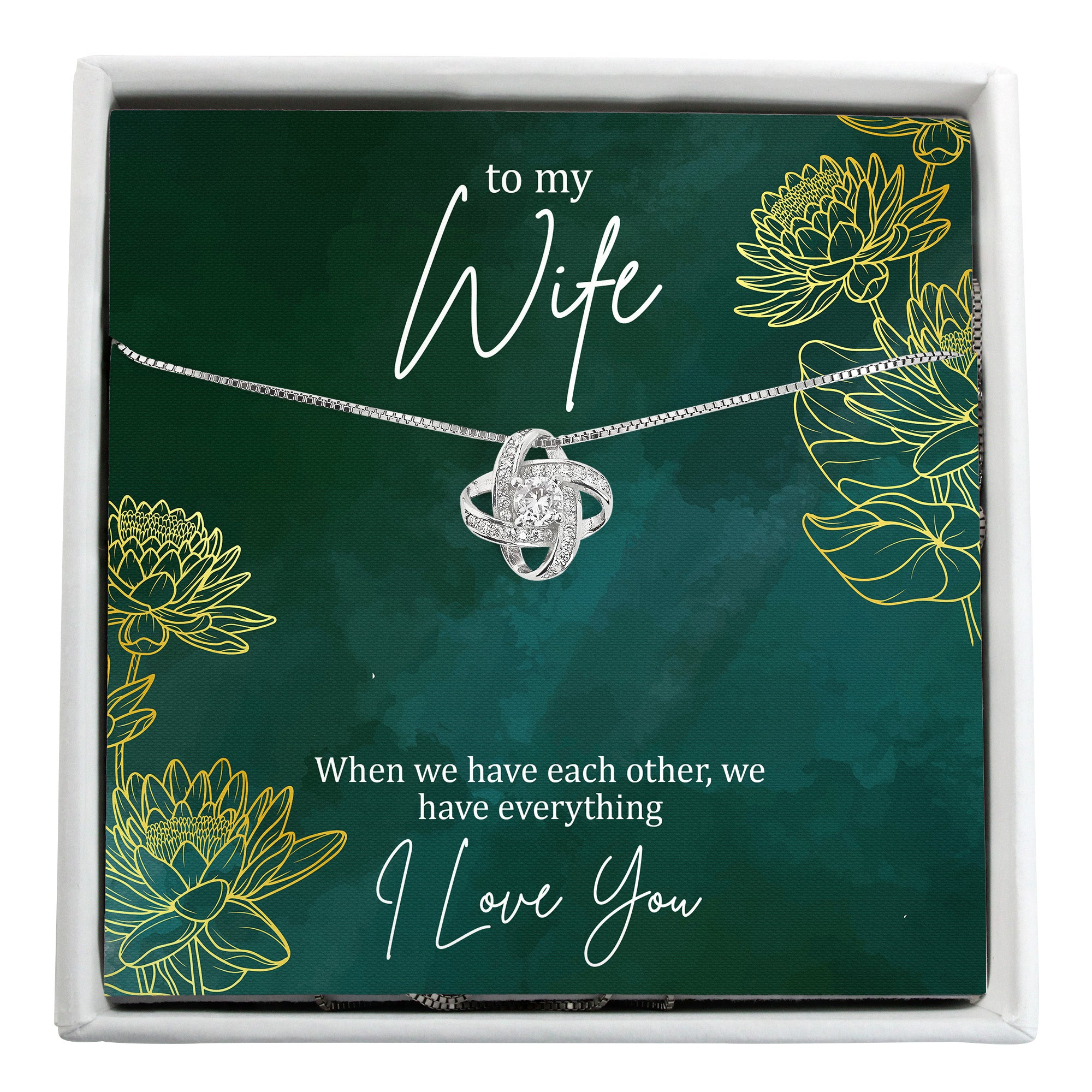 Elegant Knot Pendant Necklace for Wife with Personalized Message Card - Perfect Gift for Special Occasions - Image 1