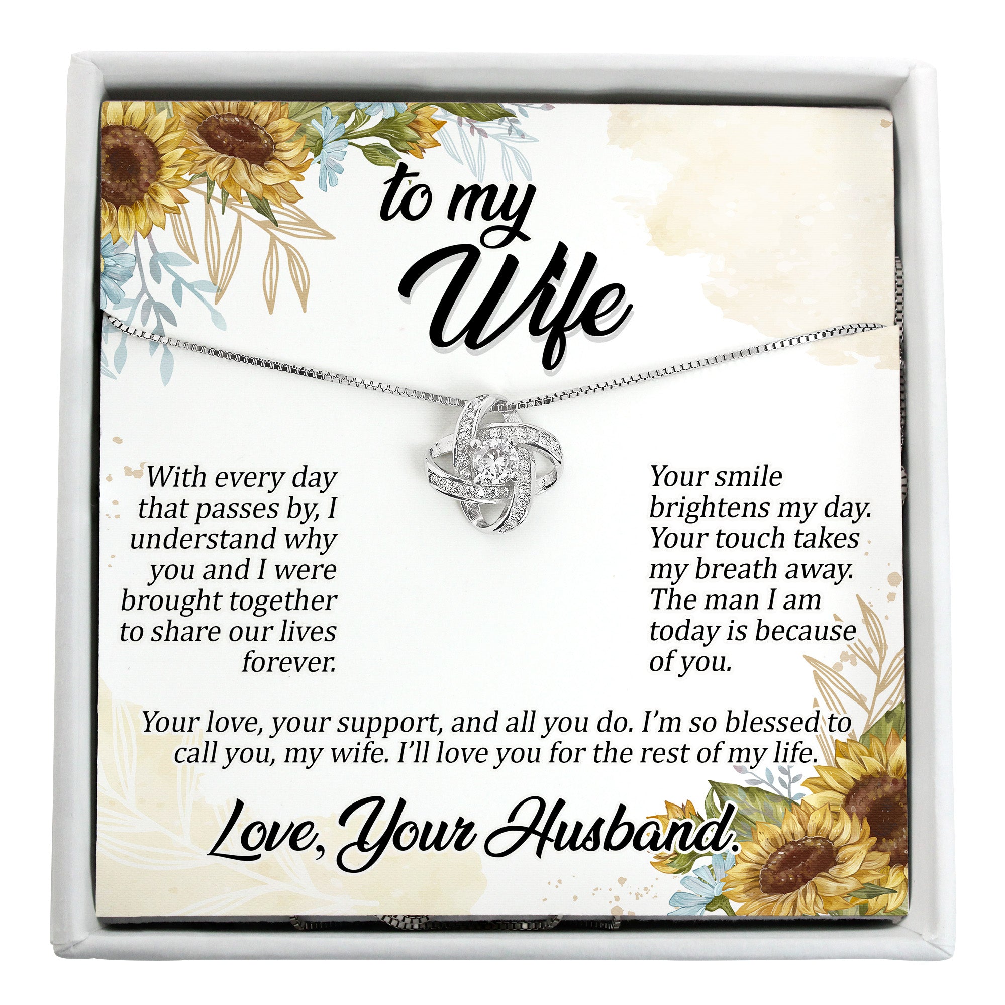 Elegant Personalized Necklace with Heartfelt Message Card - Perfect Gift for Wife, Crafted in Sterling Silver - Image 1
