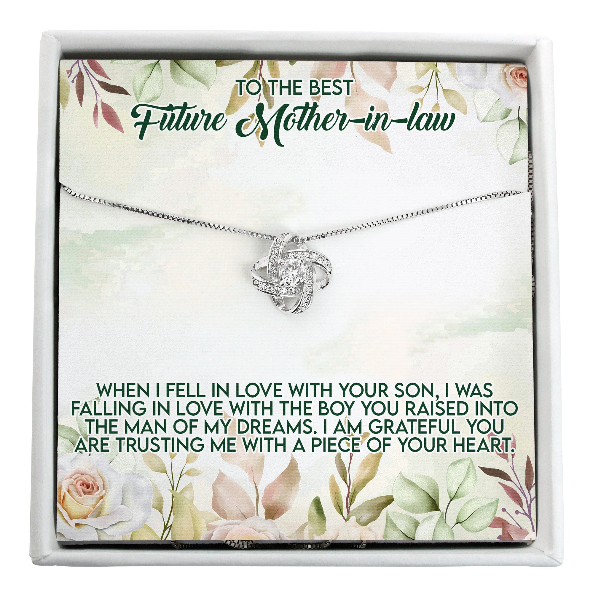 Elegant Personalized Necklace with Heartfelt Message Card for Future Mother-in-Law | Perfect Wedding Gift - Image 1