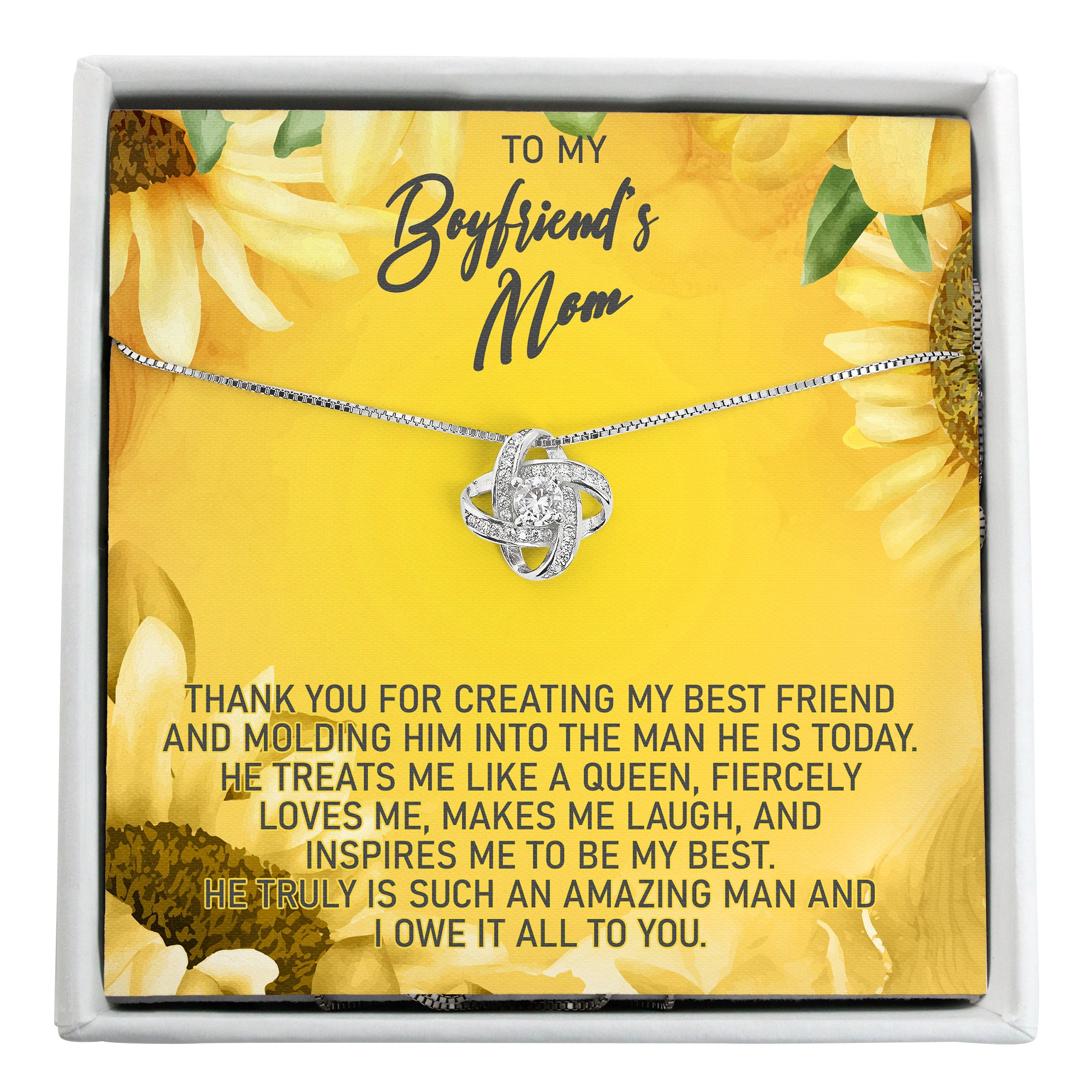 Heartfelt Message Card Necklace for Boyfriend's Mom – Personalized Keepsake Gift with Meaningful Sunflower Design, Premium Quality Craftsmanship - Image 1