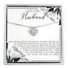 Personalized Memorial Necklace for Husband Tribute with Heartfelt Message Card - Custom Silver Knot Design - Image 1
