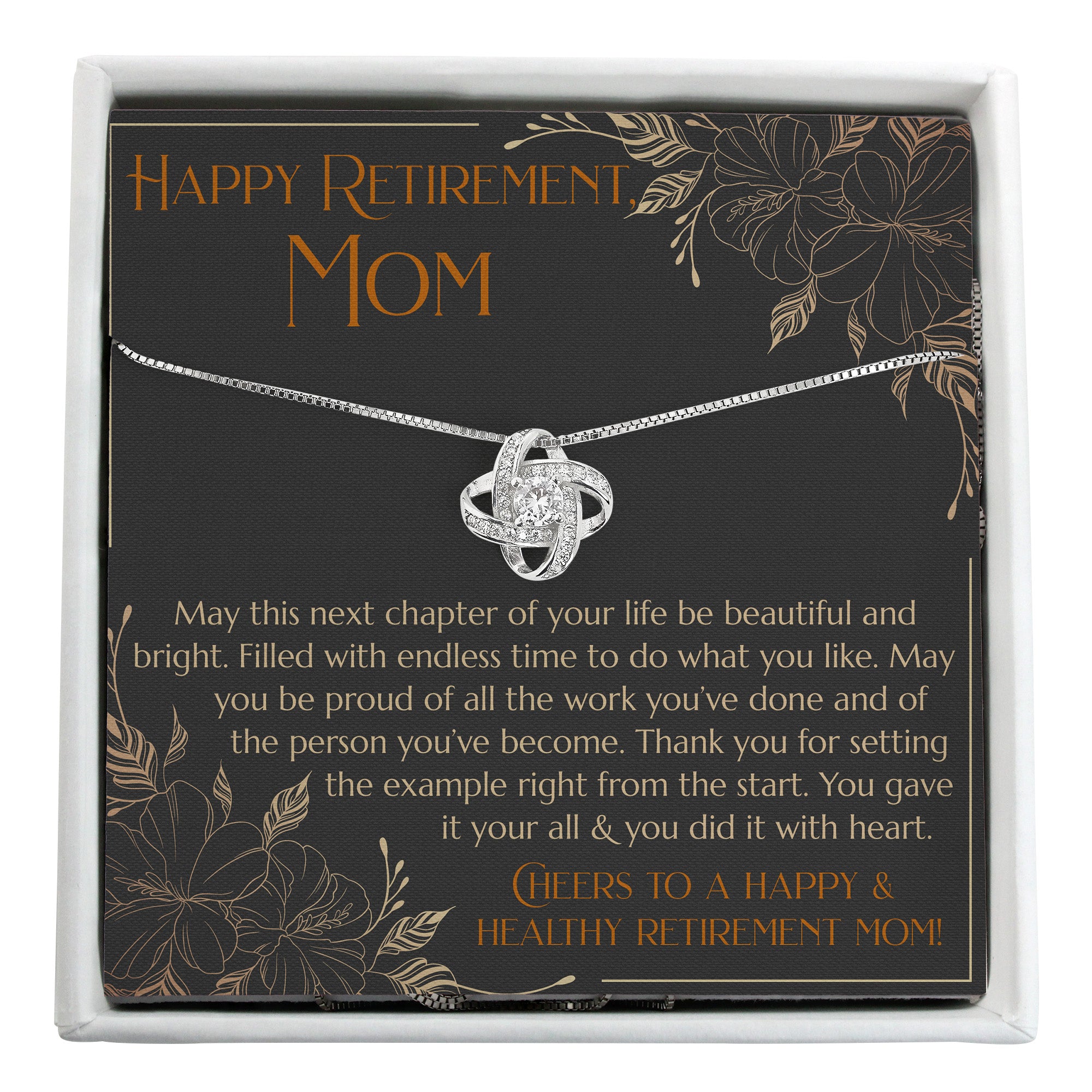 Exquisite Retirement Message Card Necklace for Mom - Personalized Gift of Love and Appreciation - Image 1