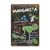Personalized Margarita Recipe Metal Sign - Retro Kitchen Decor with Customizable Cocktail Details for Casa Parties & Gift-Giving - Image 1