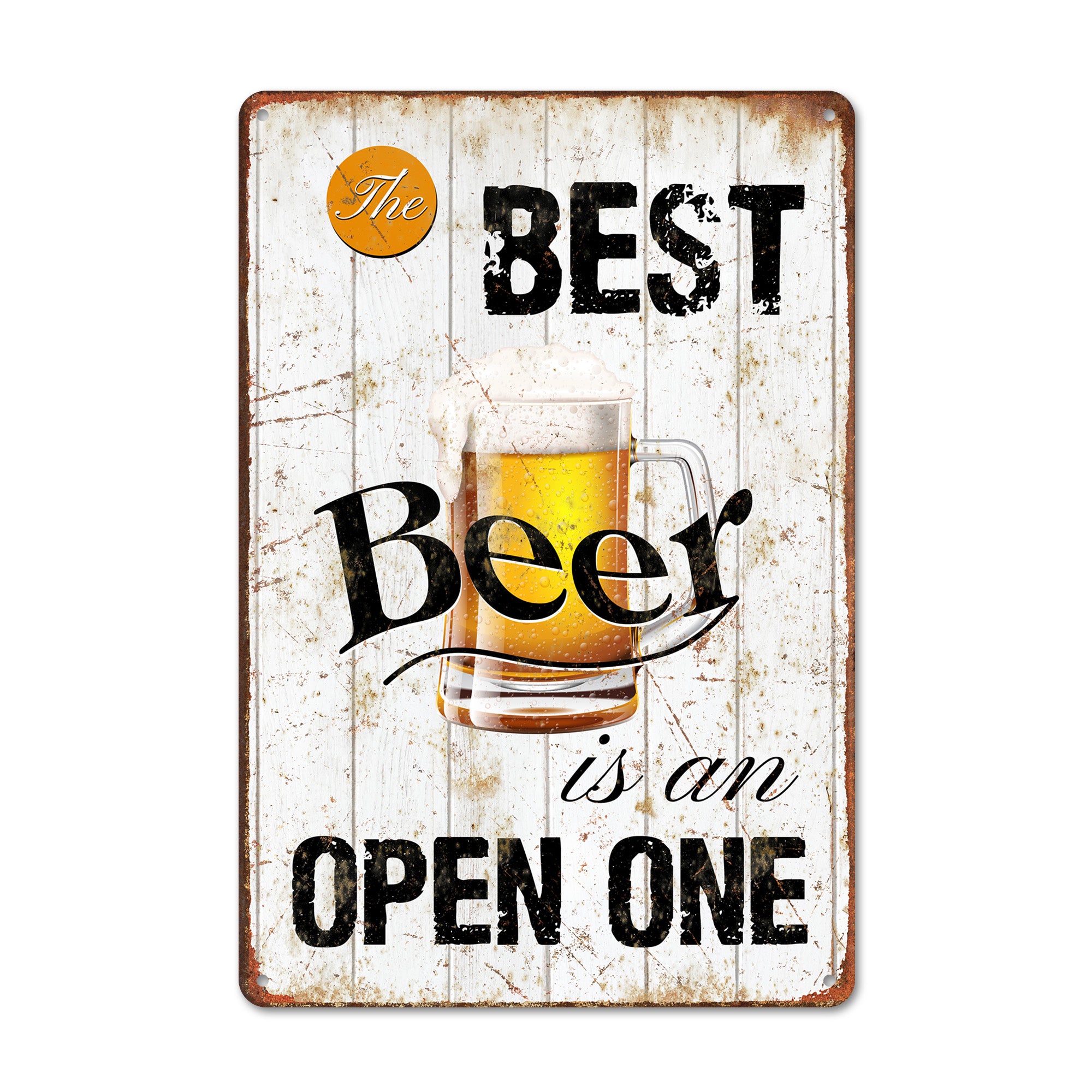 Personalized Vintage Metal Beer Sign - Rustic Decor with Custom Text Options for Home Bars and Man Caves - Image 1
