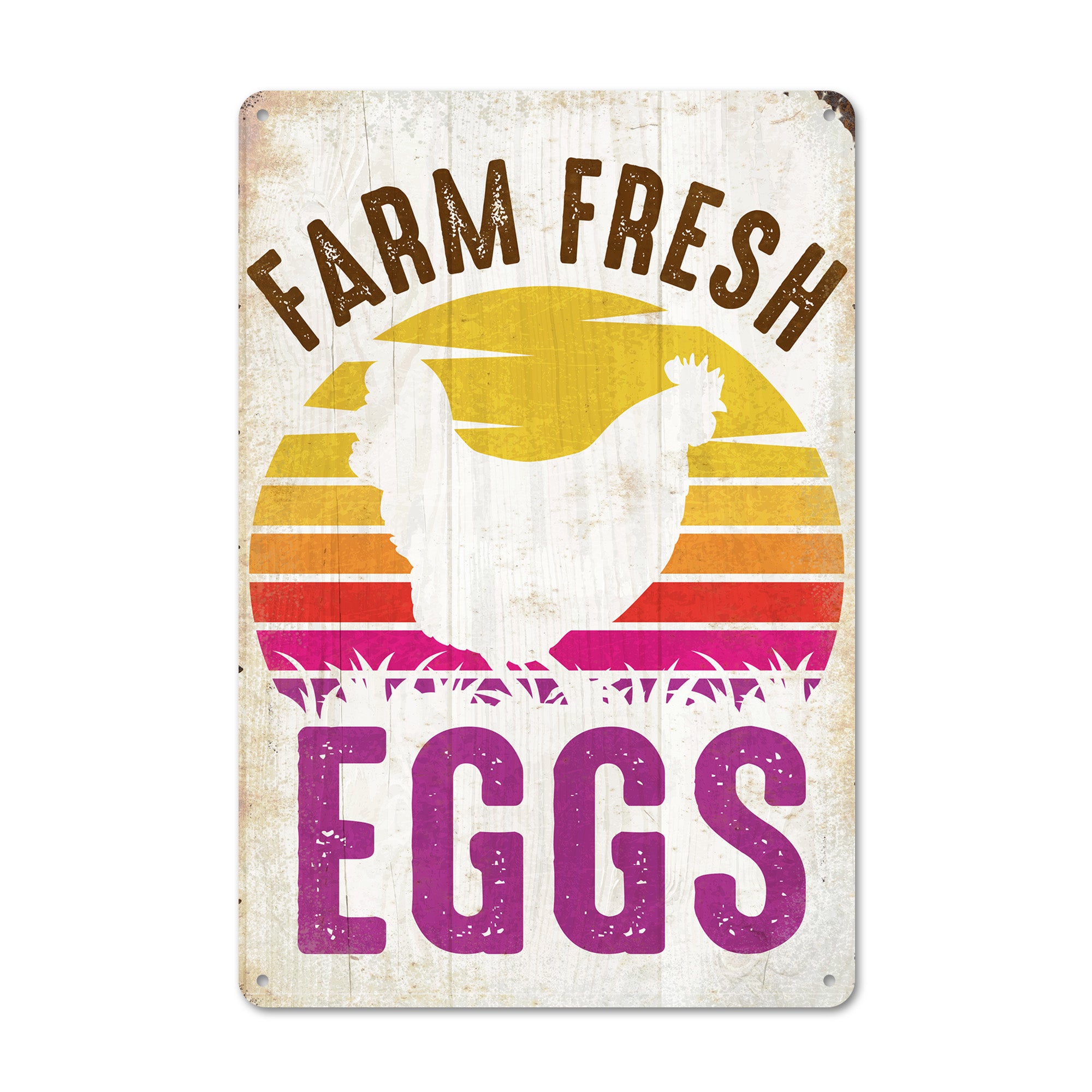 Personalized Farm Fresh Eggs Metal Sign - Rustic Vintage Decor for Kitchens and Farmhouses - Image 1
