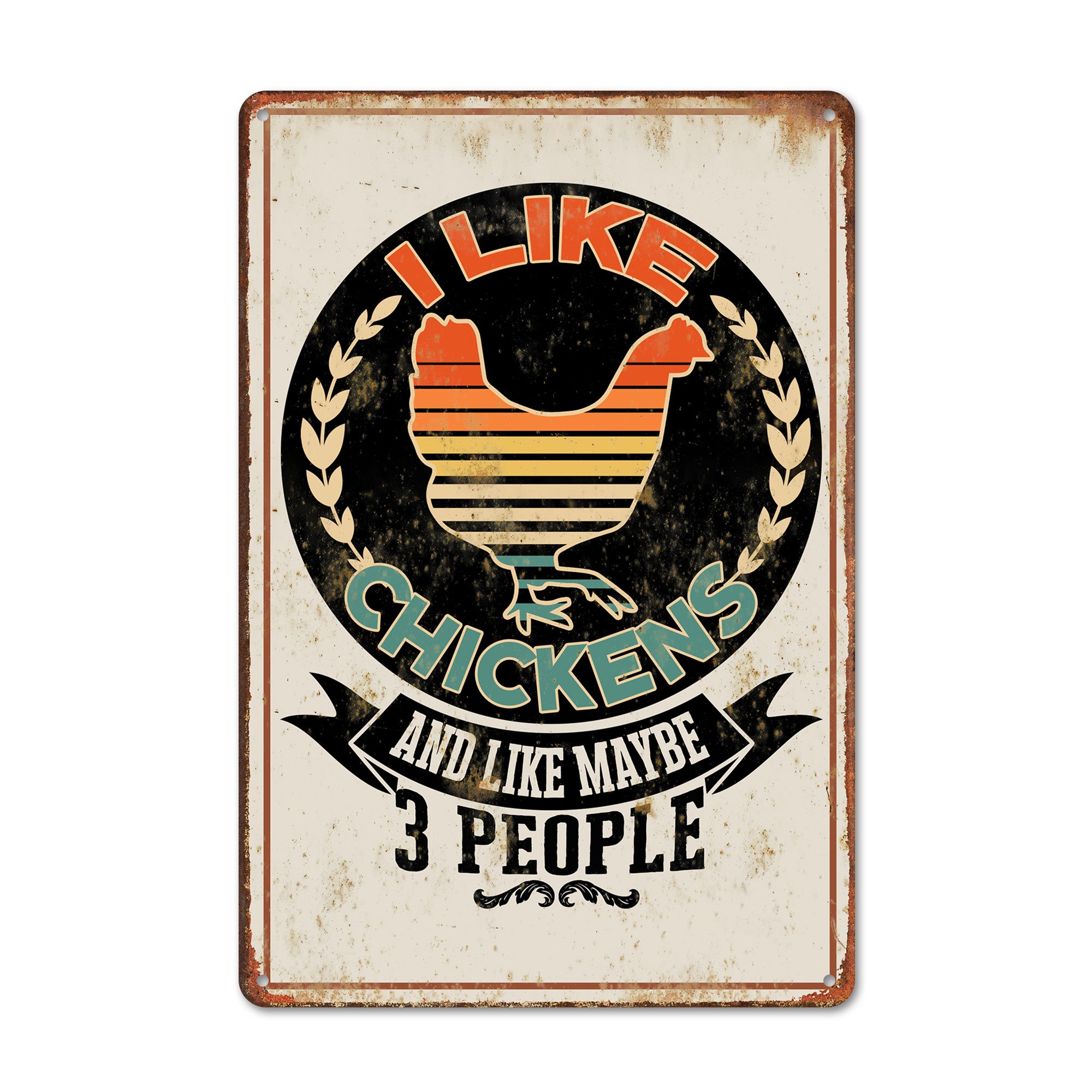 Personalized "I Like Chickens" Vintage Metal Sign - Custom Farmhouse Decor for Chicken Lovers and Gifts - Image 1