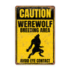 Personalized Werewolf Breeding Area Caution Sign - Vintage Look Metal Signage for Halloween Decor & Unique Gift Ideas - Image 1