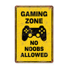 Personalized "Gaming Zone - No Noobs Allowed" Rustic Metal Sign: Perfect Handmade Gift for Gamers - Image 1