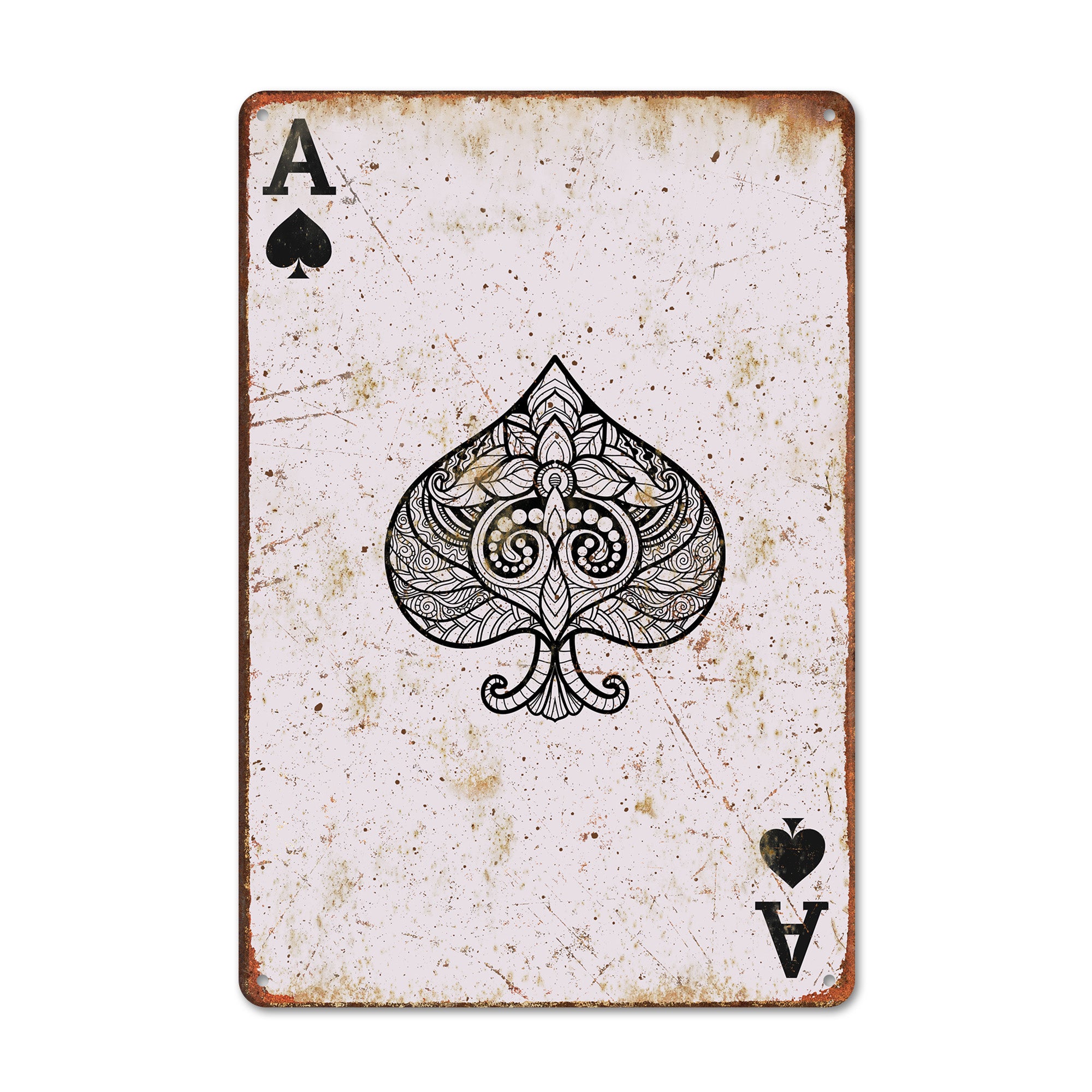 Personalized Ace of Spades Metal Sign - Rustic Wall Art for Card Lovers - Perfect Custom Gift for Special Occasions - Image 1