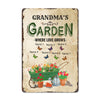 Personalized "Grandma's Garden" Metal Sign – Where Love Grows, Custom Butterfly Design for Grandchildren's Names, Perfect Handmade Gift - Image 1