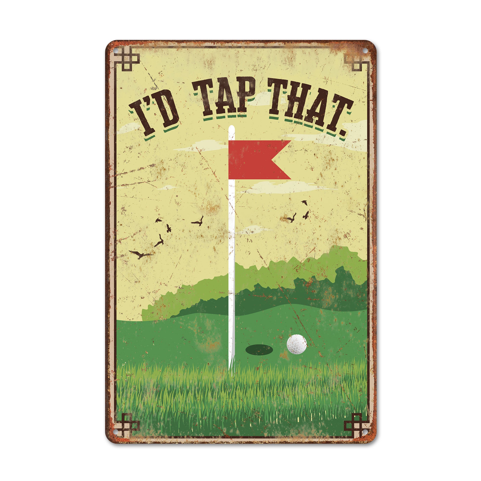 Personalized Rustic Golf-Themed Metal Sign - Perfect Father's Day Gift or Man Cave Decor - Image 1