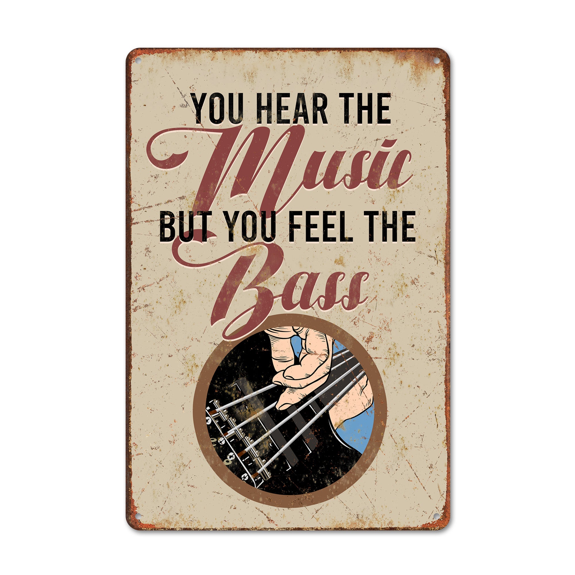 Personalized Vintage Music and Bass Metal Sign - Perfect Gift for Music Lovers and Bass Enthusiasts - Image 1
