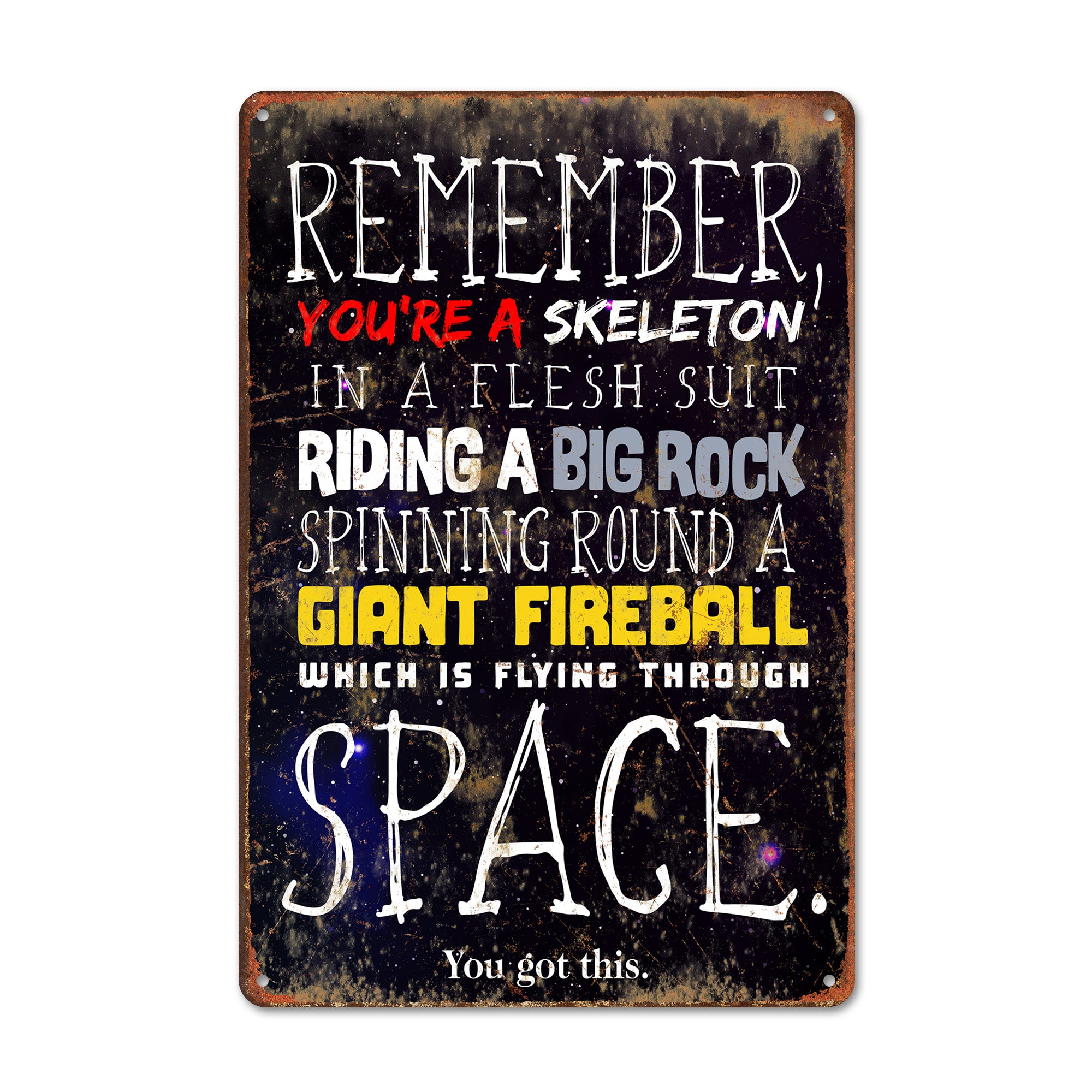 Inspirational Galaxy-Themed Metal Sign – Customized Motivational Quote Art for Home or Office Decor - Image 1