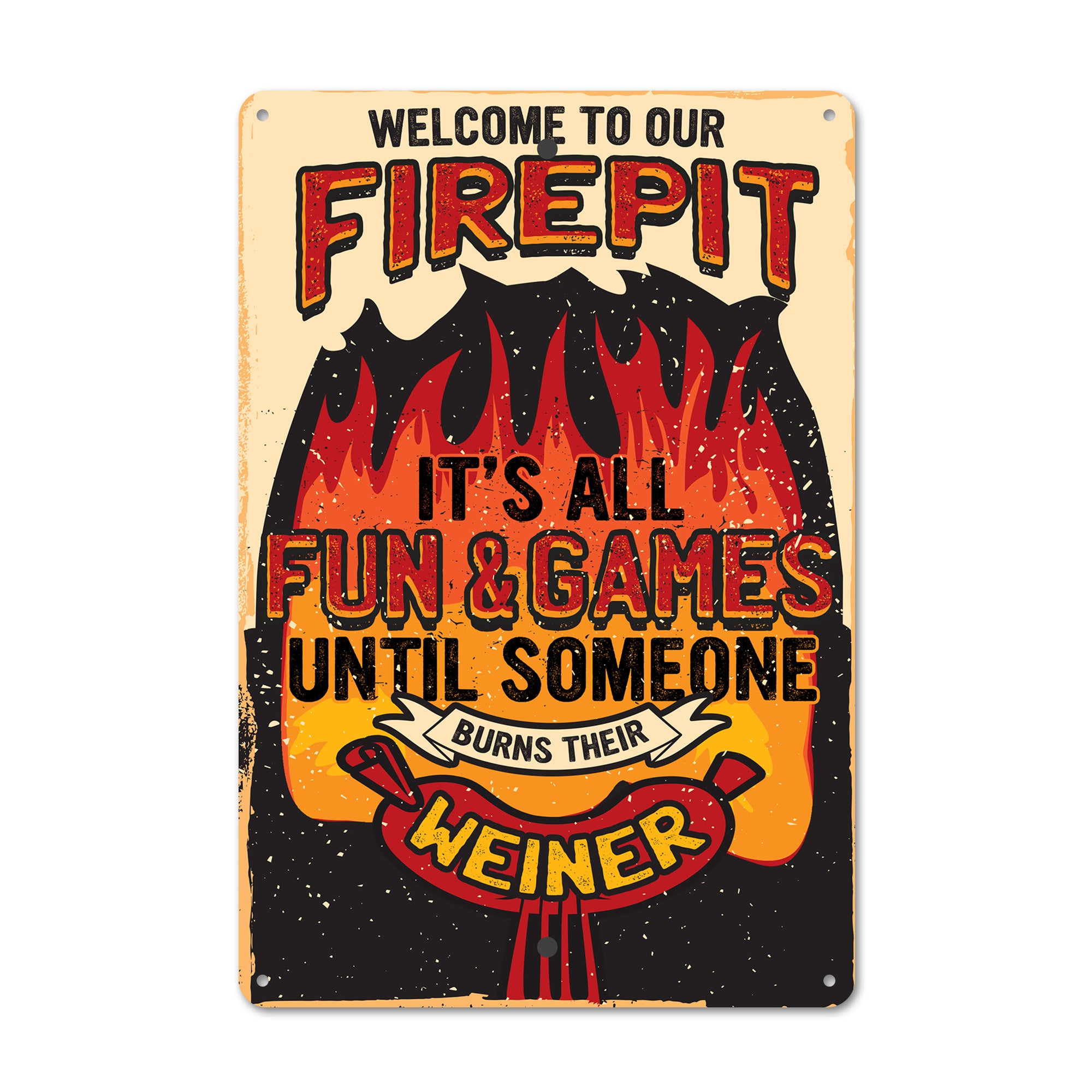 Personalized Fire Pit Metal Sign - Humorous Outdoor Decor - Perfect Gift for BBQ Lovers & Camping Enthusiasts - Image 1