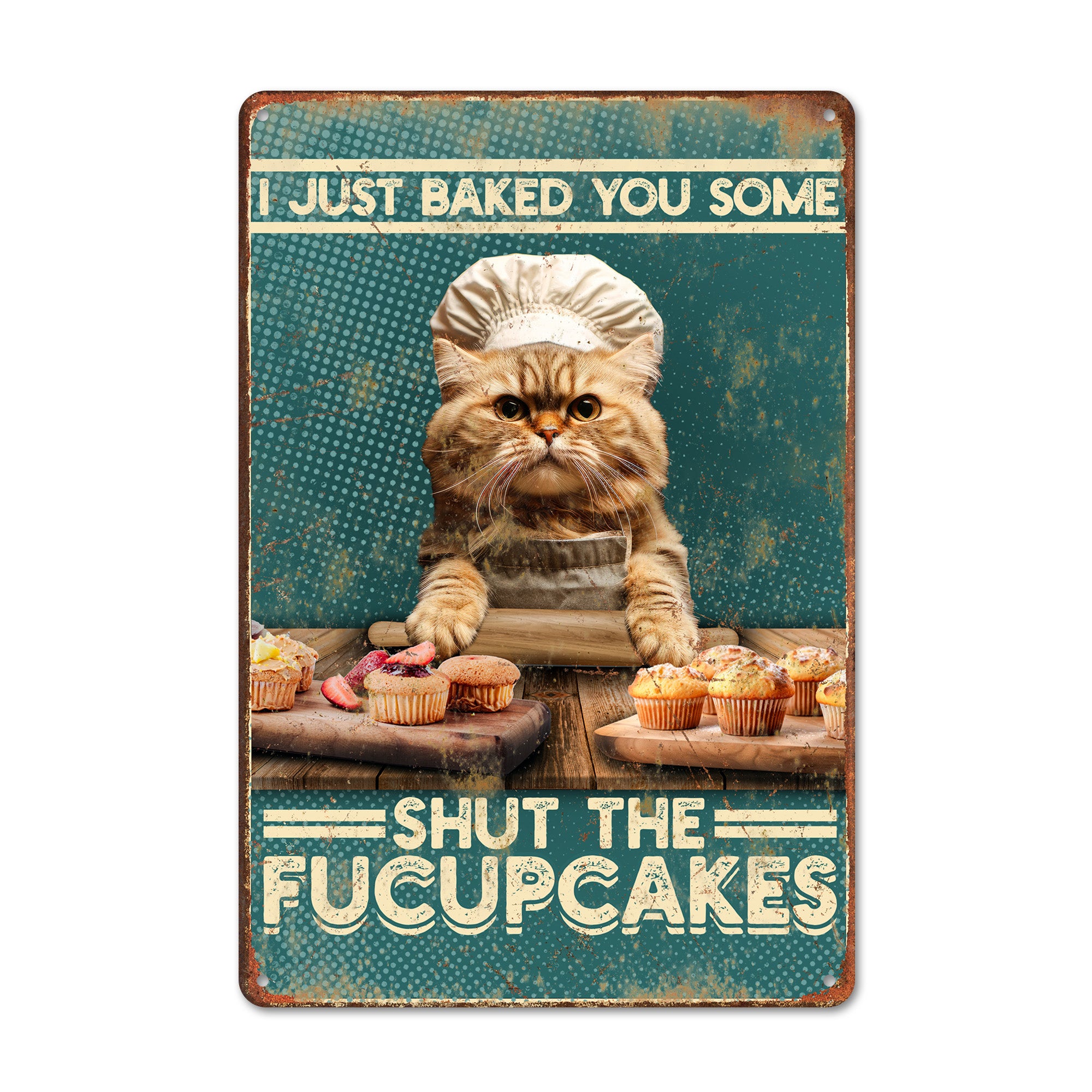 Personalized Vintage Cat Metal Sign - Humor and Charm for Home Decor and Unique Gift Giving - Image 1