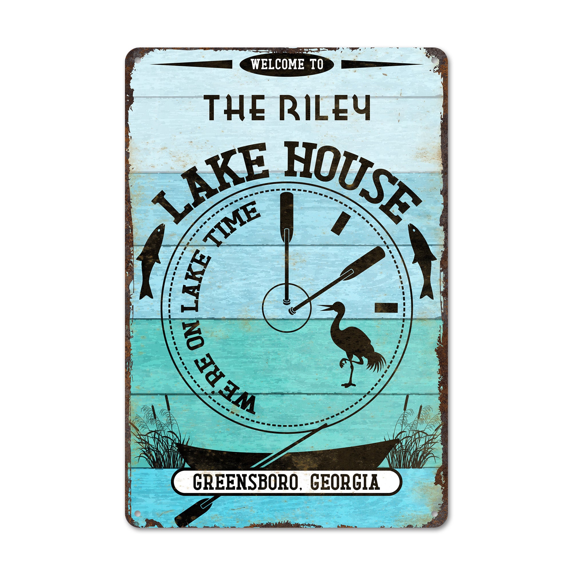 Personalized Lake House Metal Sign – Customize Your Welcome to Honor Memories and Moments at Greensboro, Georgia - Image 1