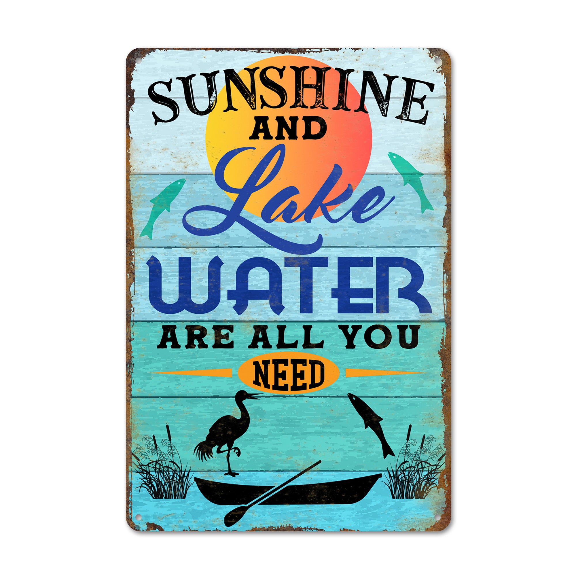 Personalized Rustic "Sunshine and Lake Water" Metal Sign - Perfect Handmade Gift for Nature Lovers - Image 1