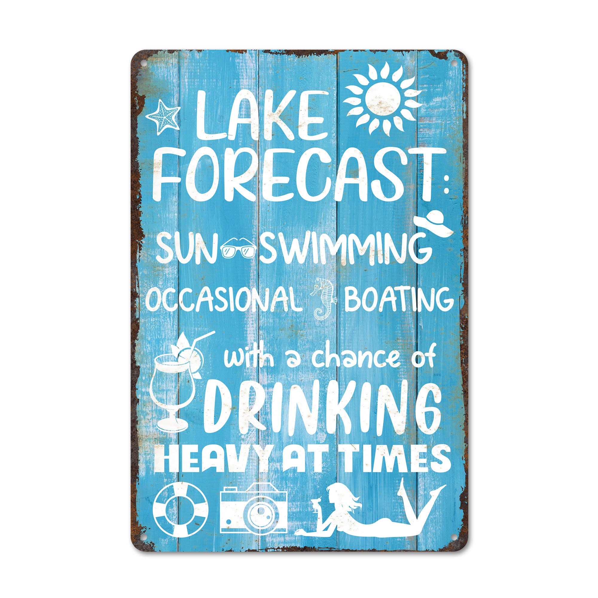 Personalized Lake Forecast Metal Sign – Custom Nautical Decor for Home, Cabin, or Gift – Unique Handmade Design - Image 1
