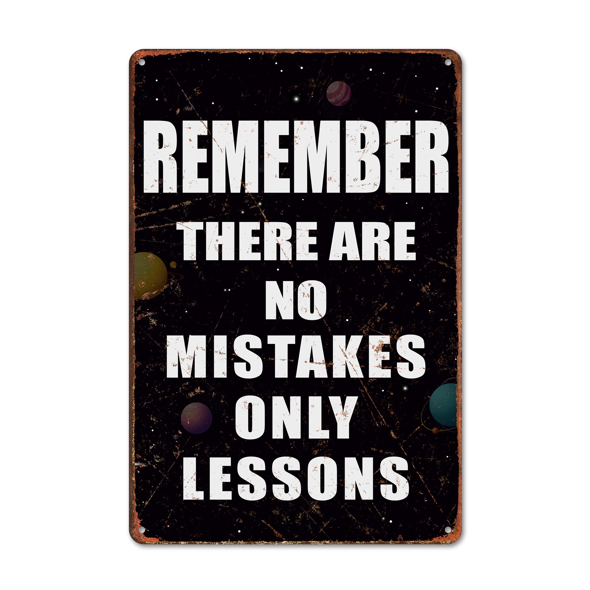 Personalized Inspirational Metal Sign with Space Design - Custom Motivational Wall Art for Home, Office, or Gifts - Image 1