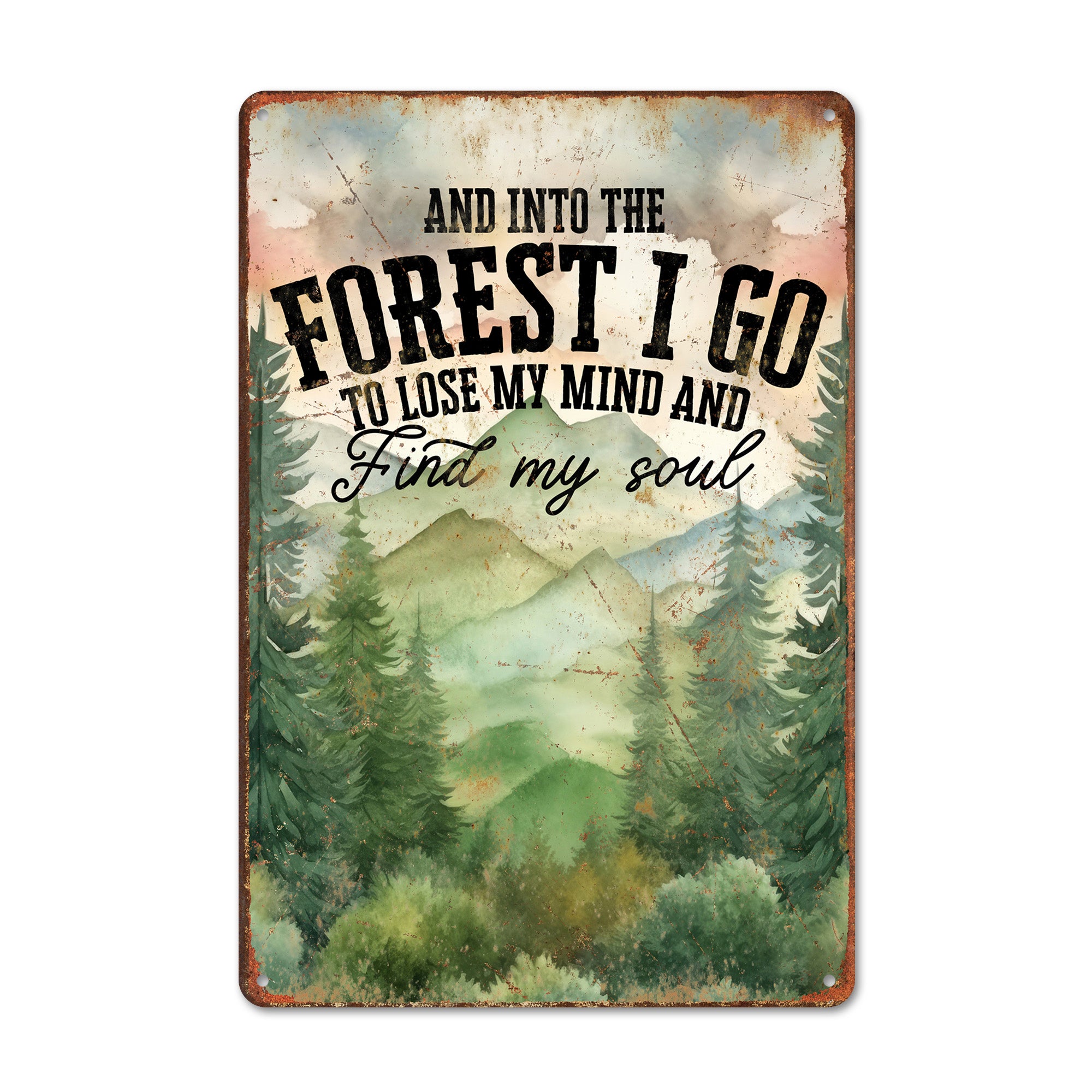 Personalized Forest-Inspired Metal Sign - Handmade Decor for Nature Lovers, Home & Gift - Image 1