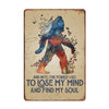 Personalized Forest Adventure Metal Sign – Cosmic Bigfoot Art, Perfect for Nature Lovers and Gift Giving - Image 1