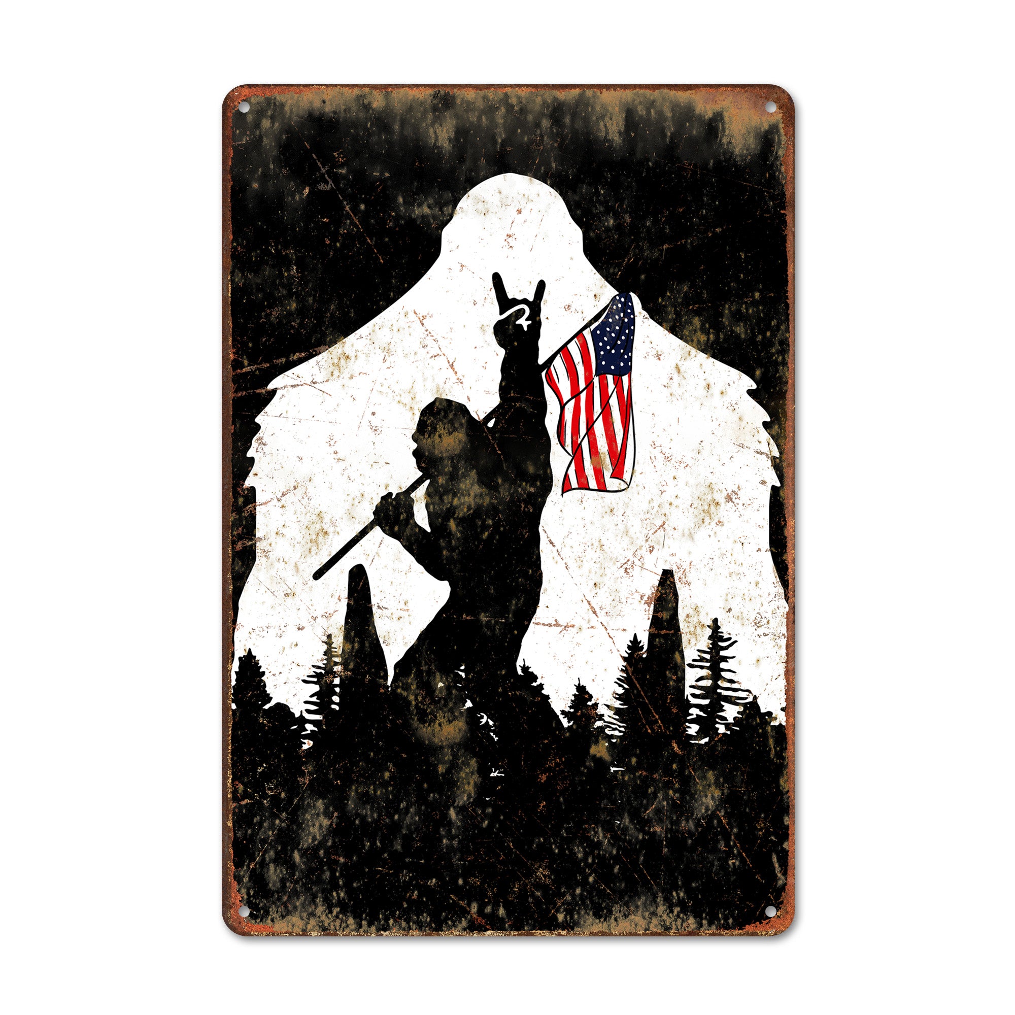 Customizable Bigfoot Metal Sign - Rustic Decor for Nature Lovers and Vintage Enthusiasts, Perfect for Personalized Gifts - Image 1