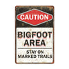 Personalized Caution Bigfoot Area Metal Sign - Rustic Home Decor, Perfect Gift for Adventure Lovers and Mythical Enthusiasts - Image 1