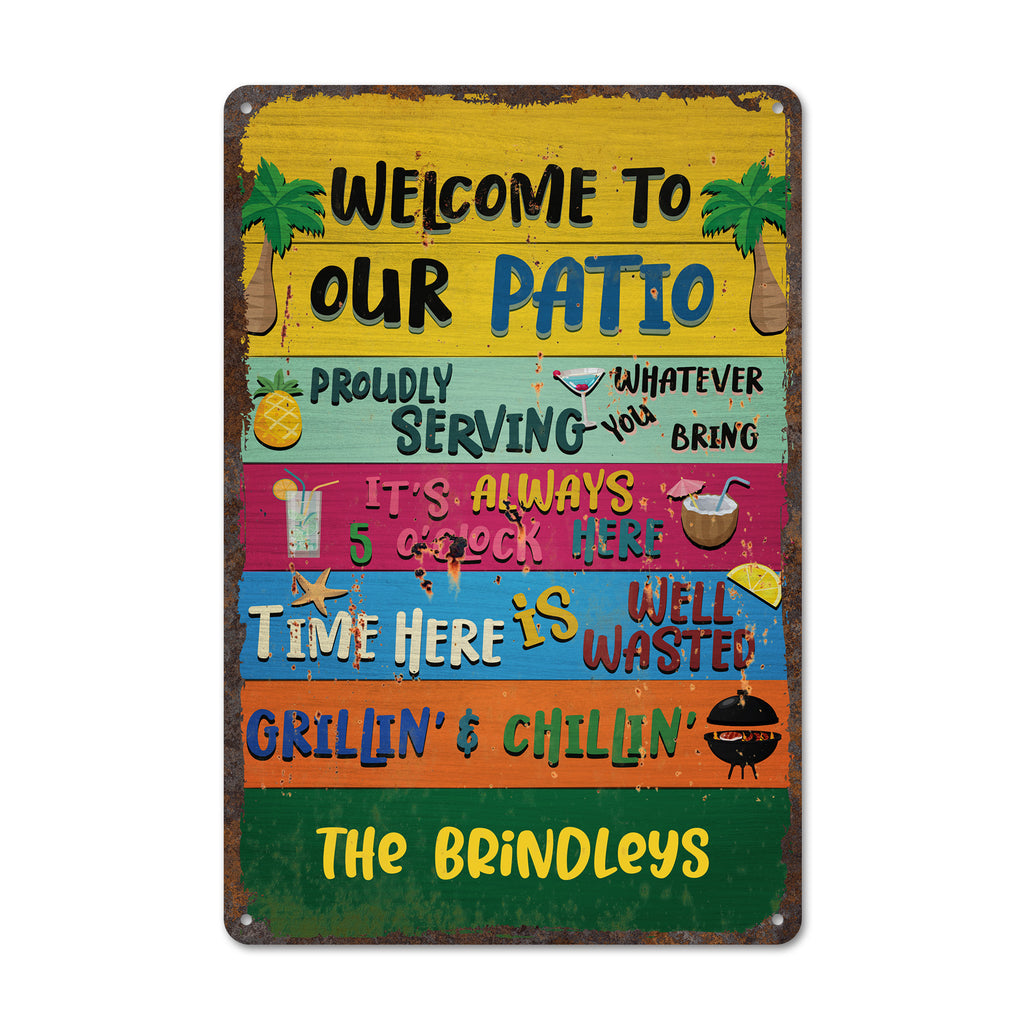 Customizable Retro Metal Patio Sign - Personalized Outdoor Decor for Grill Enthusiasts and Party Hosts - Perfect Gift for Family and Friends - Image 1