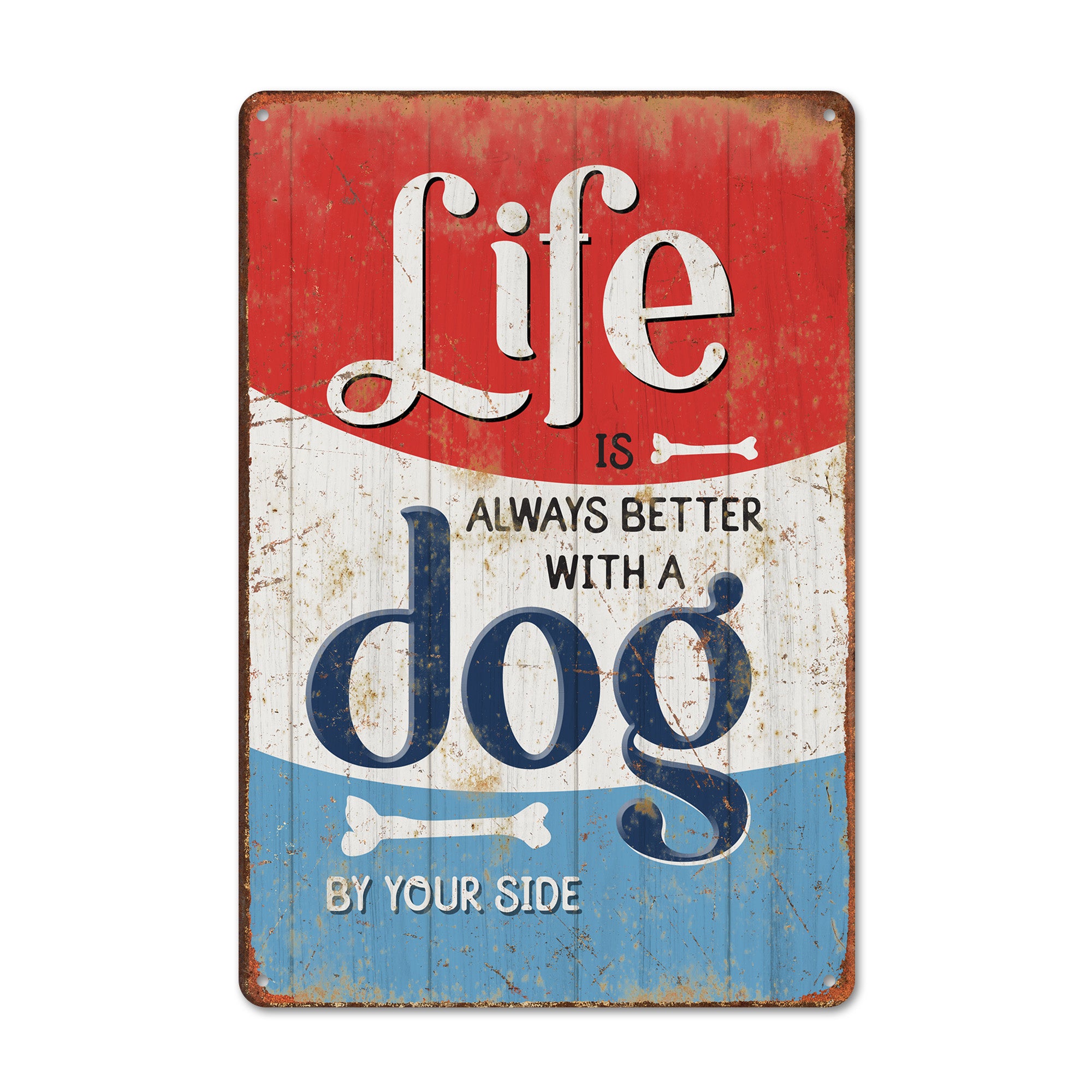Personalized Vintage Dog Lovers Metal Sign - Custom Gift for Pet Owners - Retro Home Decor with Inspirational Quote - Image 1