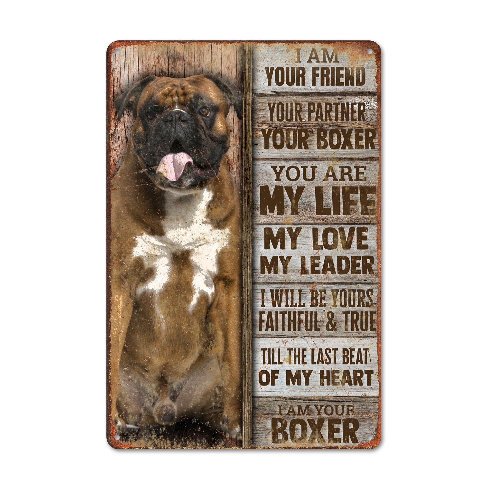 Personalized Boxer Dog Tribute Metal Sign – Rustic Wall Art for Pet Lovers, Perfect Gift for Dog Owners and Boxer Enthusiasts - Image 1