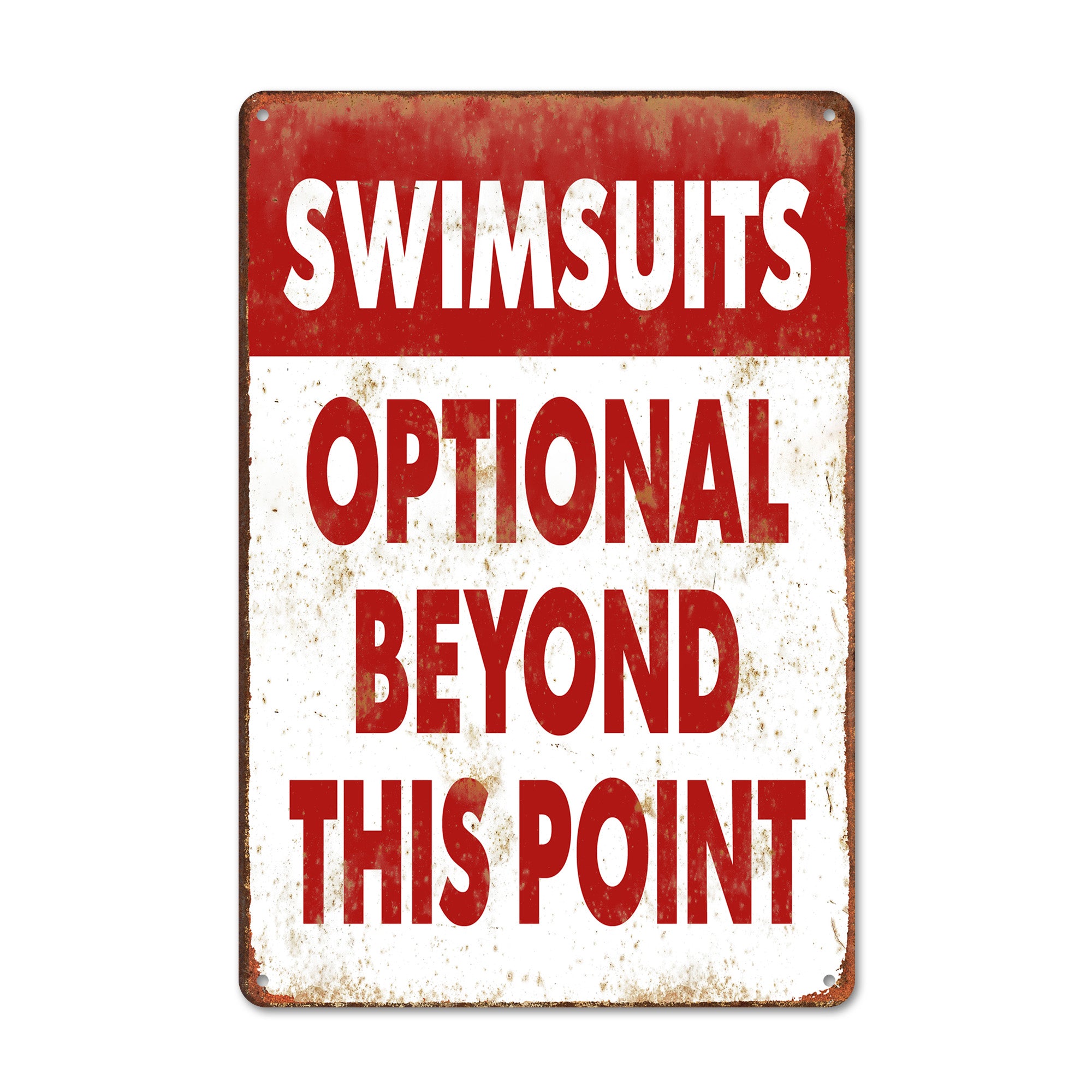 Personalized Vintage-Style "Swimsuits Optional" Metal Sign – Ideal Handmade Gift for Beachgoers and Fun-Loving Friends - Image 1