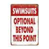 Personalized Vintage-Style "Swimsuits Optional" Metal Sign – Ideal Handmade Gift for Beachgoers and Fun-Loving Friends - Image 1