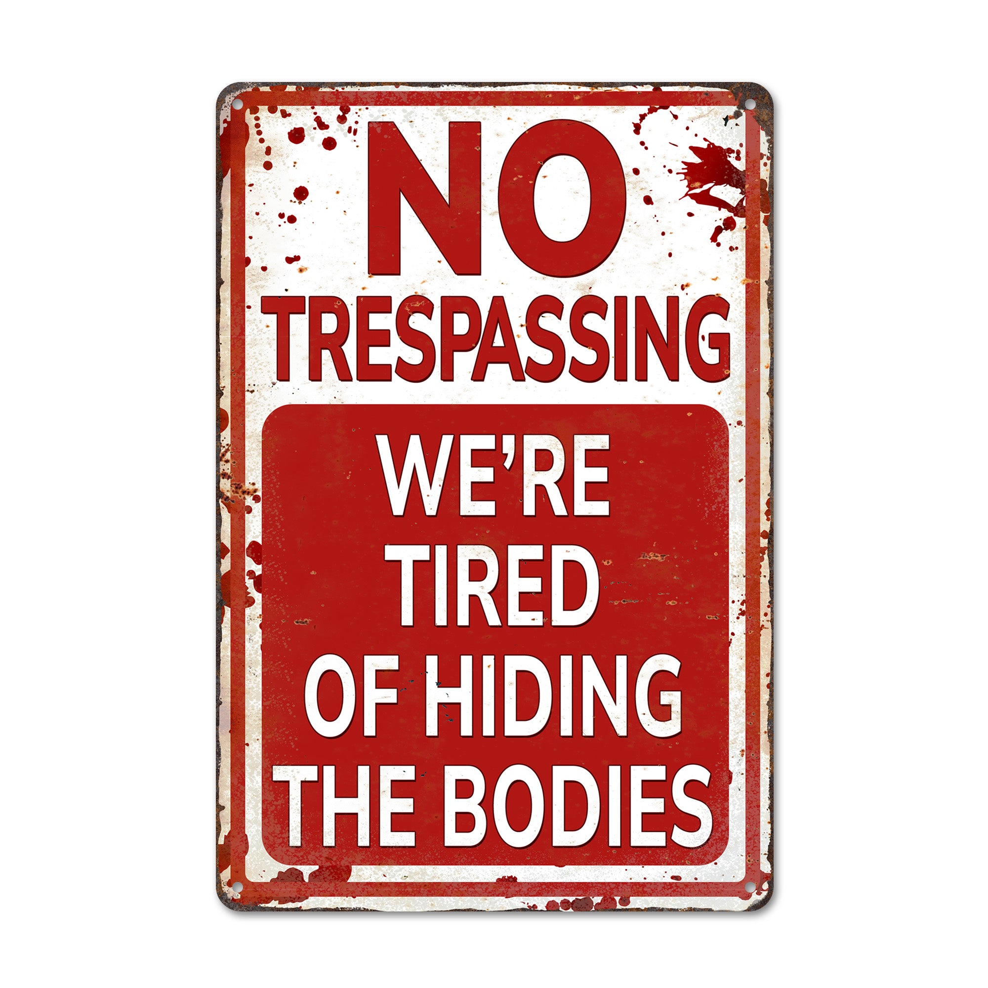 Personalized Vintage-Style Metal No Trespassing Sign - Perfect for Home Decor, Gifting, and Humor Lovers - Image 1
