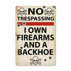 Personalized "No Trespassing" Metal Sign with Skulls and Bullet Holes – Perfect for Gun Owners and Humor Enthusiasts - Image 1