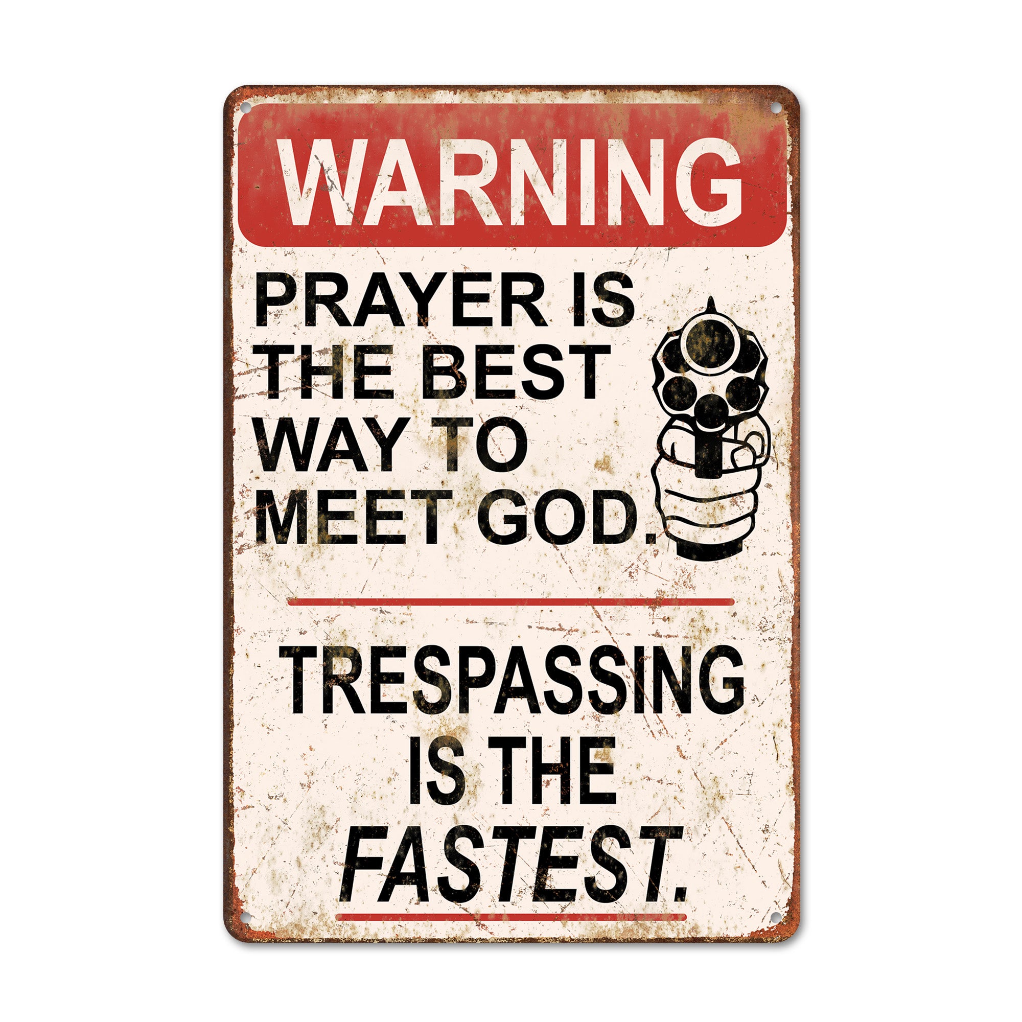 Personalized Warning Metal Sign - Rustic Home Decor with Customizable Message for Garden, Garage, or Man Cave - Image 1