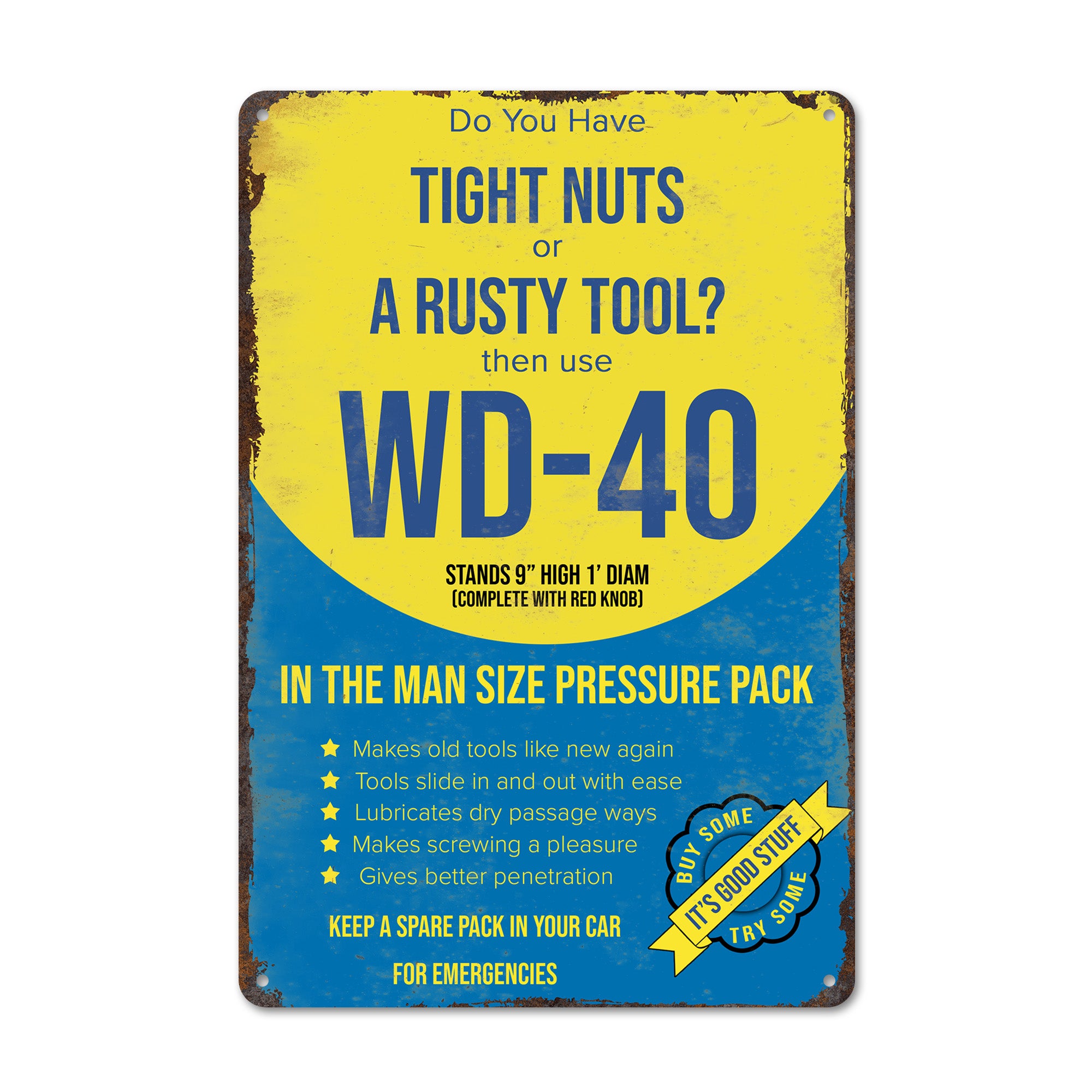 Personalized Vintage-Style WD-40 Metal Sign – Humorous DIY Garage Decor for Gift Lovers - Image 1